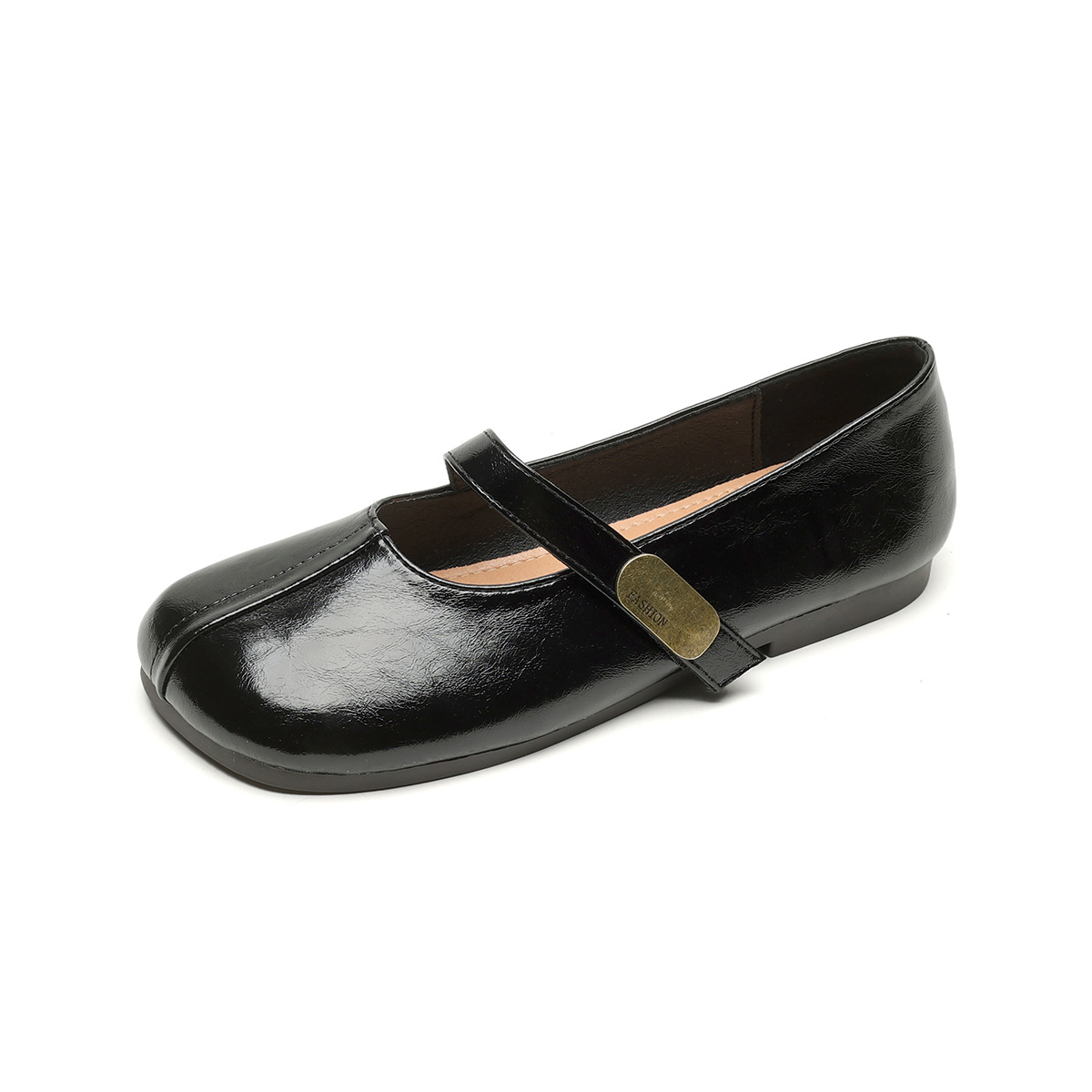 QITUMAUL Мэри Джейн туфли женские абрикосовые, цвет Apricot[Heel Height 1cm] — фото 3