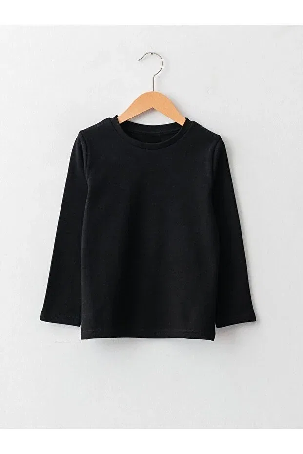 Детское хлопковое платье-футболка с длинным рукавом Chn Kids, Black