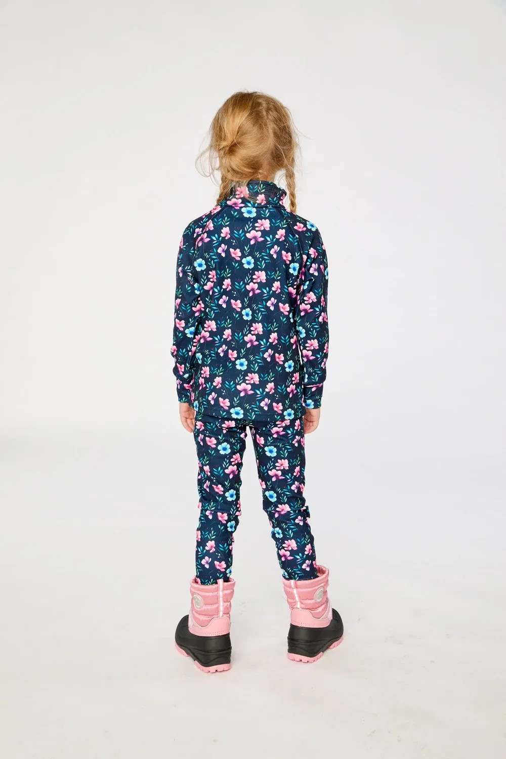 Детский термокомплект из двух предметов с цветочным принтом Deux par Deux, Blue Floral Print — фото 4