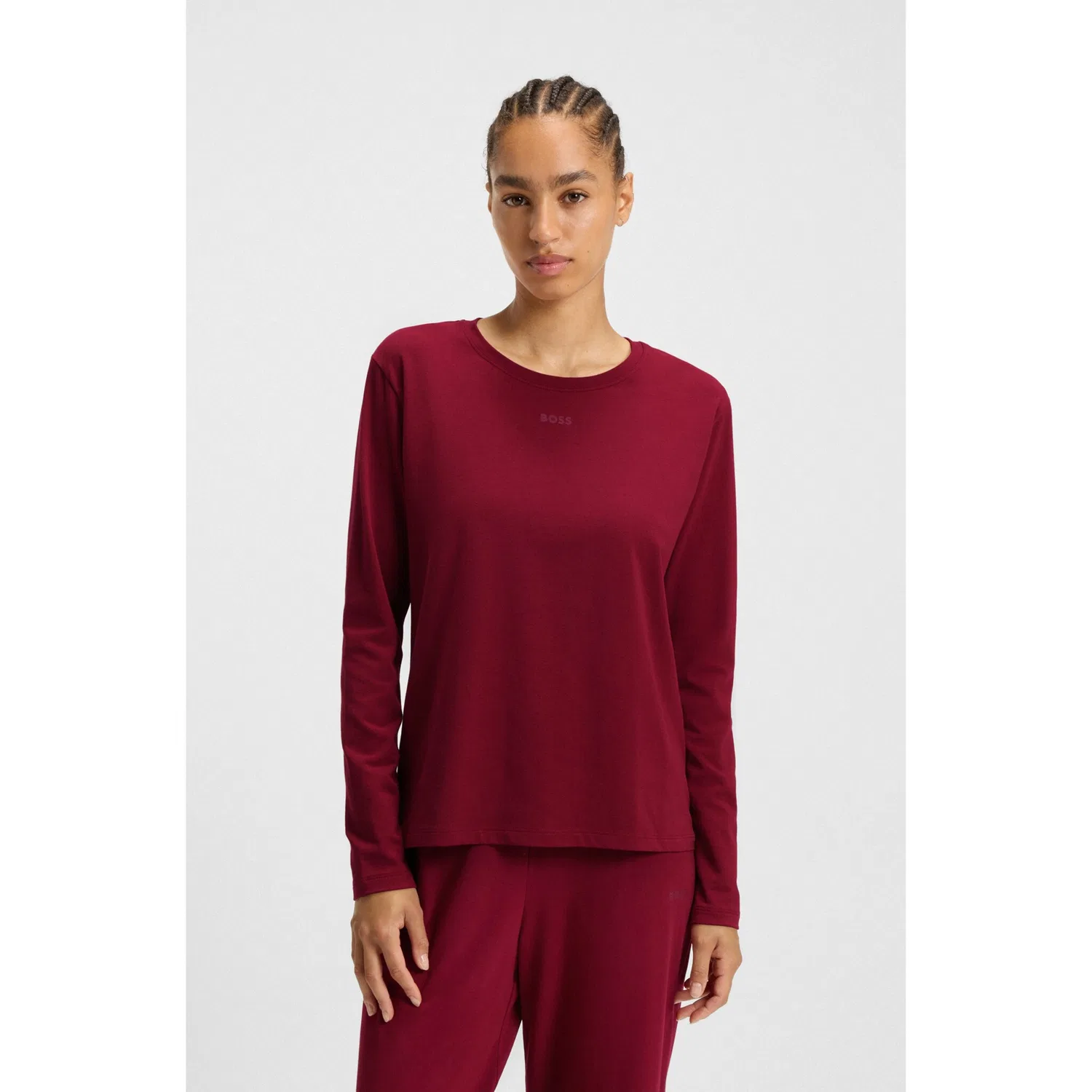 Женская водолазка с длинным рукавом BOSS, Dark Red