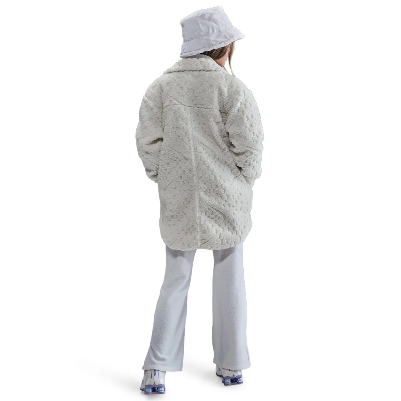 Куртка для девочек Cozy Deluxe Nike, цвет Soft Pearl/White — фото 4