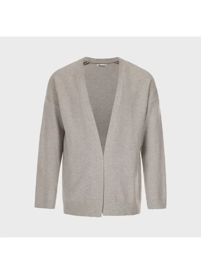 Кардиган свободного кроя вязаный Zara, серый — фото 2