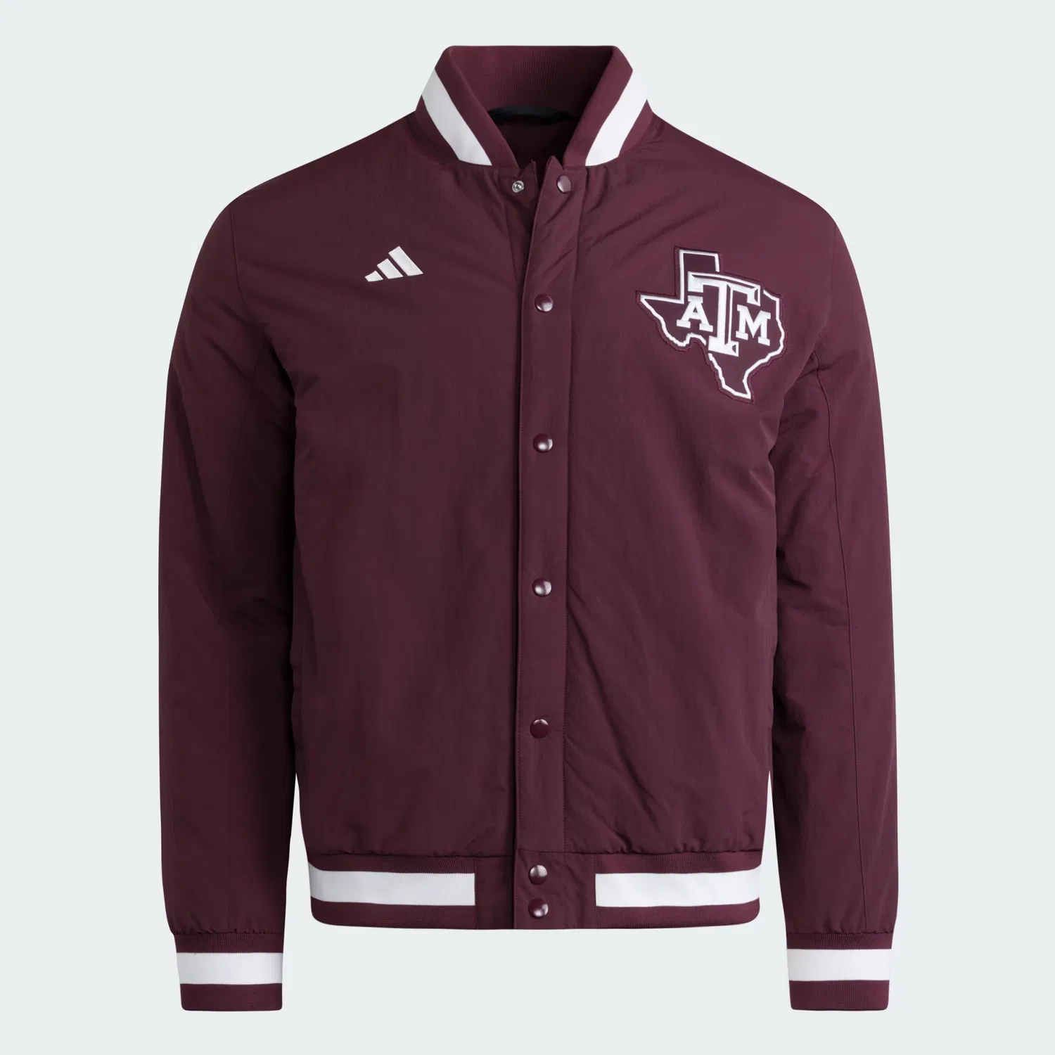 Мужская утепленная бейсбольная куртка Texas A&M Aggies Coaches Dugout Jacket Adidas Performance, бордовый