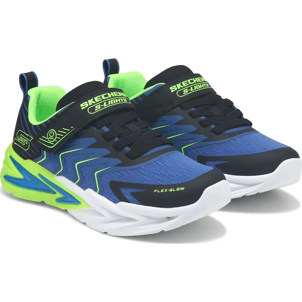 Детские кроссовки Flex Glow со светящейся подошвой Skechers, Black/Blue/Lime