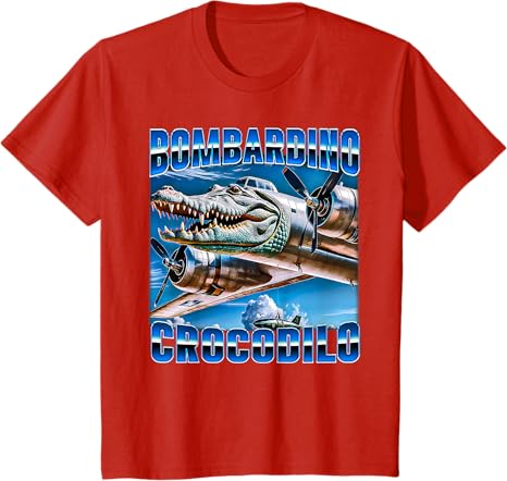 

Футболка Bombardino Crocodilo - Italian Brainrot, красный