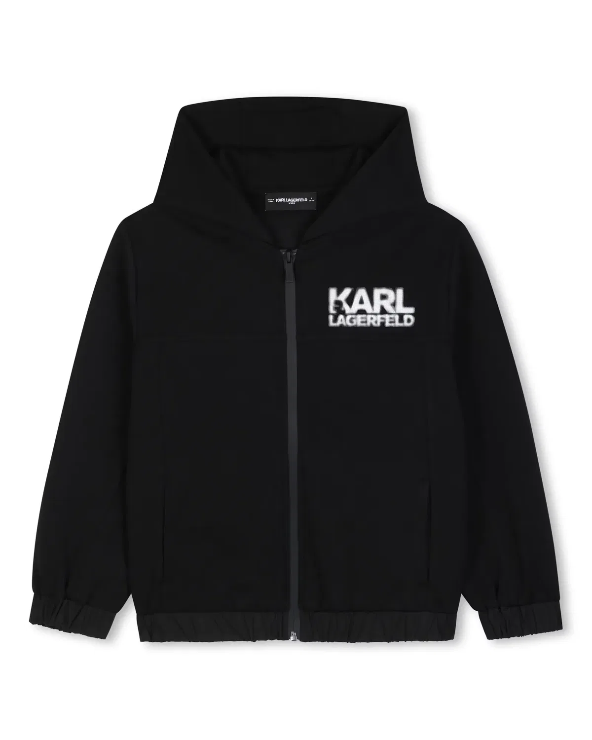 Детская худи для мальчиков с принтом Karl Lagerfeld Kids, Negro