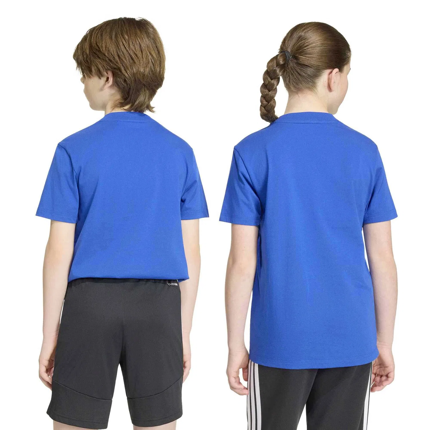 Детская футболка с коротким рукавом Adidas Sport J Lin Tee 160, BLAU — фото 3