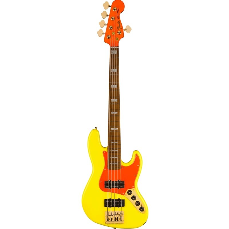 

Fender MonoNeon Jazz Bass V, кленовый гриф, электрическая бас-гитара неоново-желтого цвета 0149400386