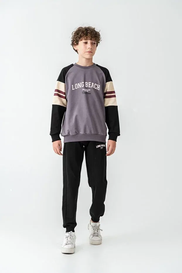 Детский спортивный комплект для мальчиков с принтом Mışıl Kids, Gray