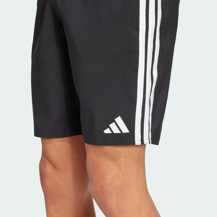 Плавки спортивные с длиной 8 дюймов, модель 3-Stripes, adidas, Черно-белый — фото 4