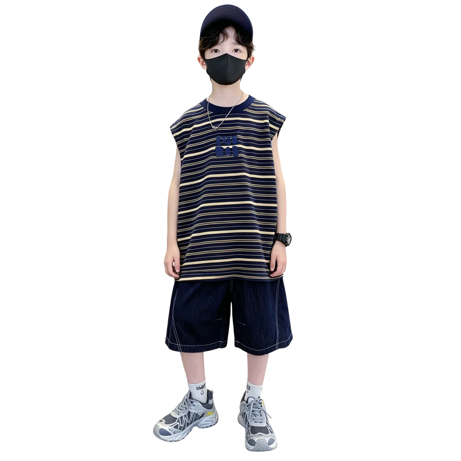Детский комплект футболки и шорт Lanza, Navy Blue