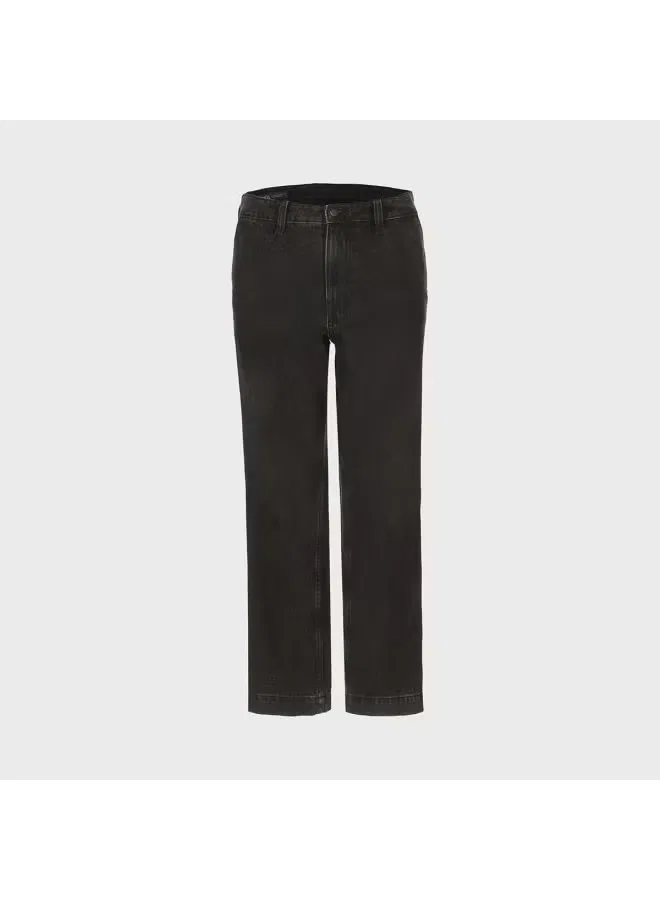 Zara Джинсы прямые из чистого хлопка, дымчато-серый — фото 2