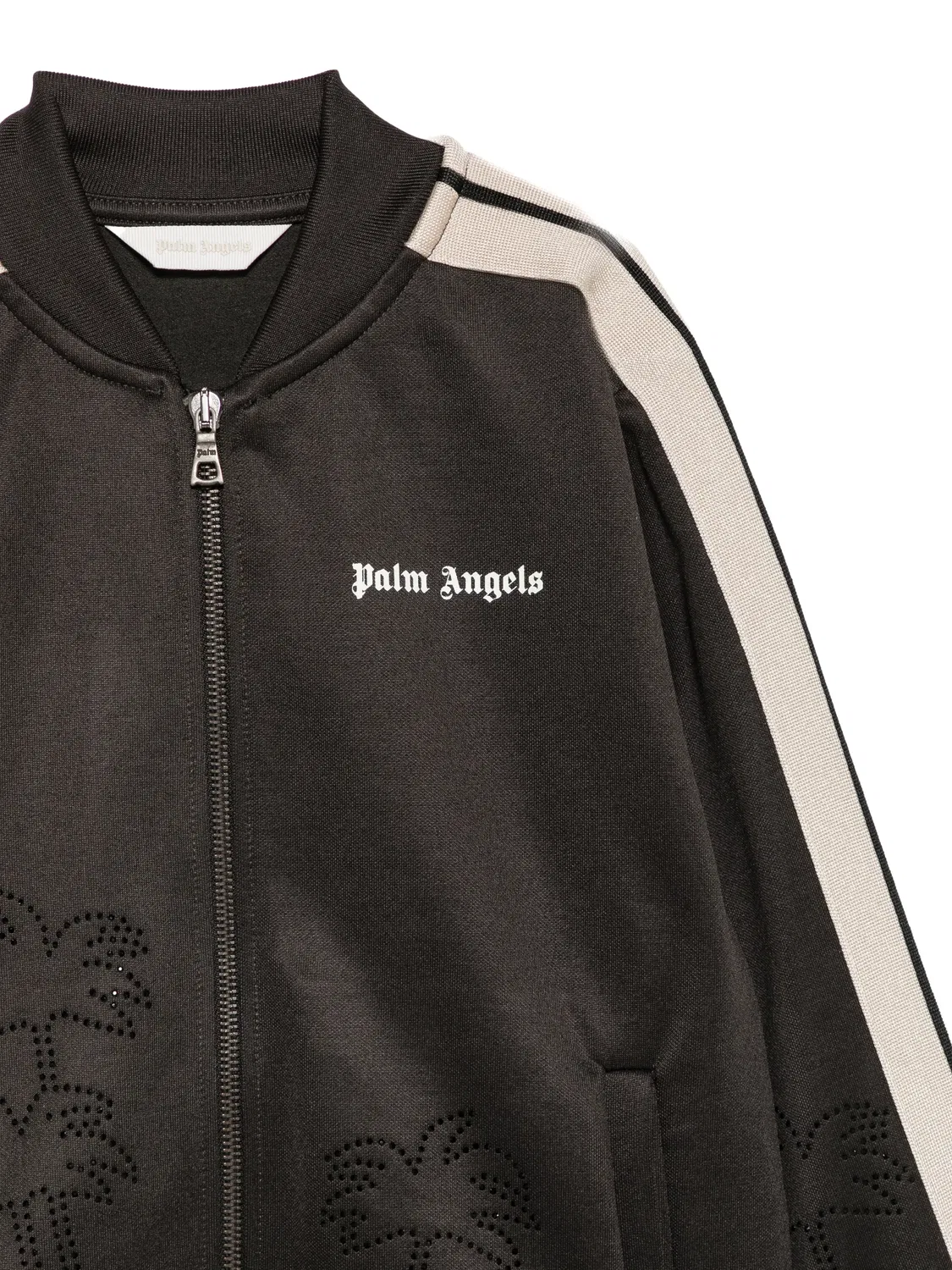 Толстовка на молнии с принтом из страз Palm Angels, черный — фото 2
