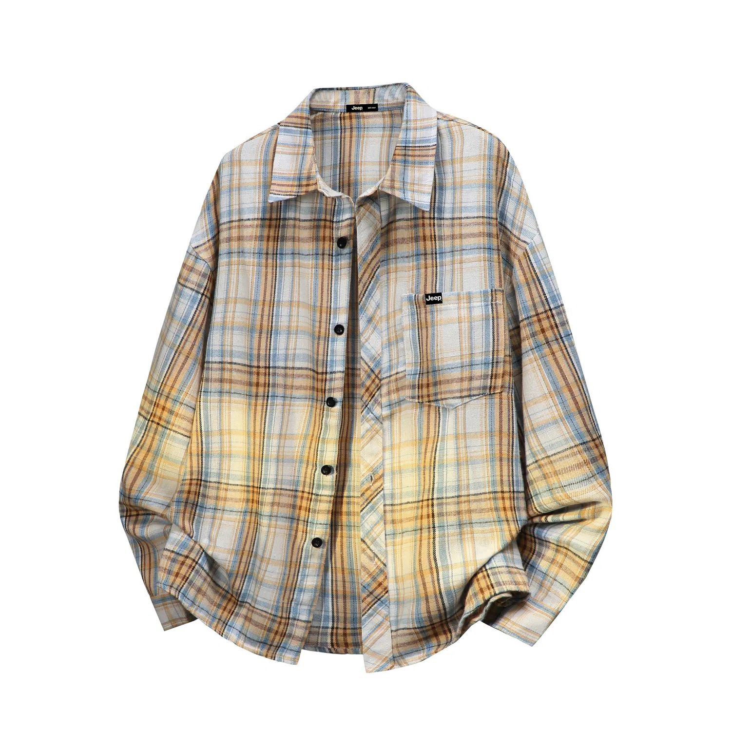 Детская рубашка с длинным рукавом Jeep Leisure Collection, Blue Plaid — фото 4