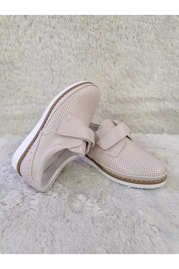 Детские туфли для мальчиков ортопедические Hem Sports And Classic Orthopedic Boy's Shoes Özgür Kids, Bej (Cream) — фото 4