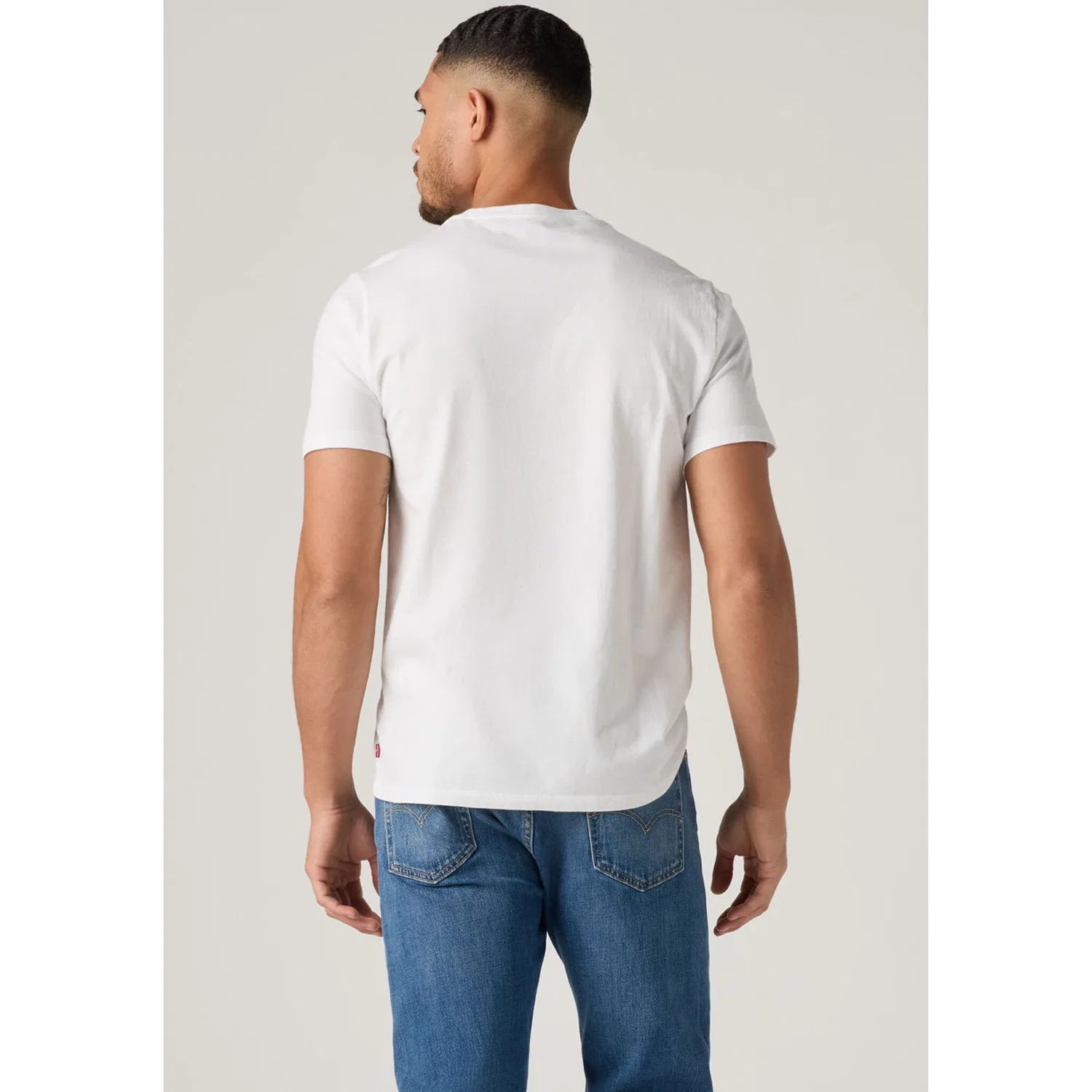 Мужская хлопковая футболка с логотипом Levi's, White — фото 3