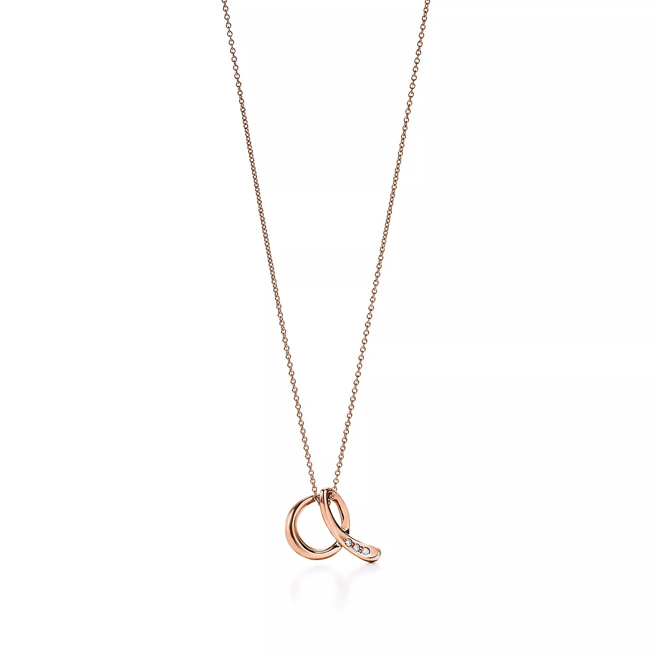 

Колье Tiffany & Co. x Elsa Peretti Alphabet Letter "A", розовое золото/бриллианты