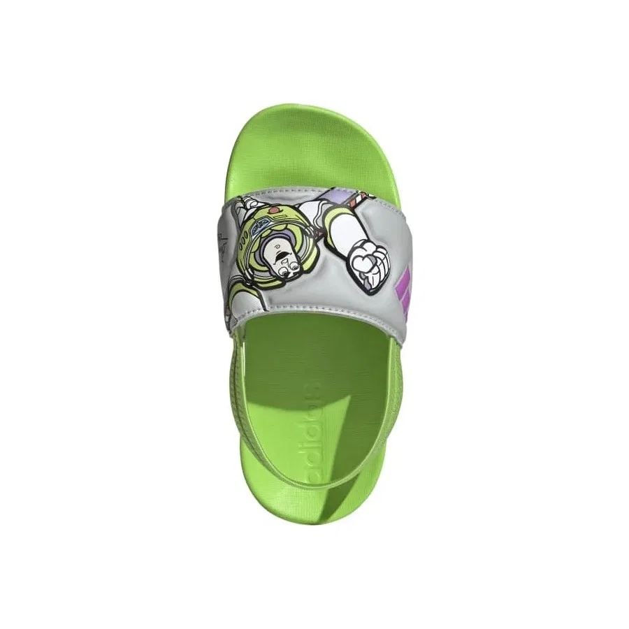 Детские спортивные сандалии с одним ремешком Adidas Adilette Estrap Buzz JQ4366, Зелено-серый — фото 3