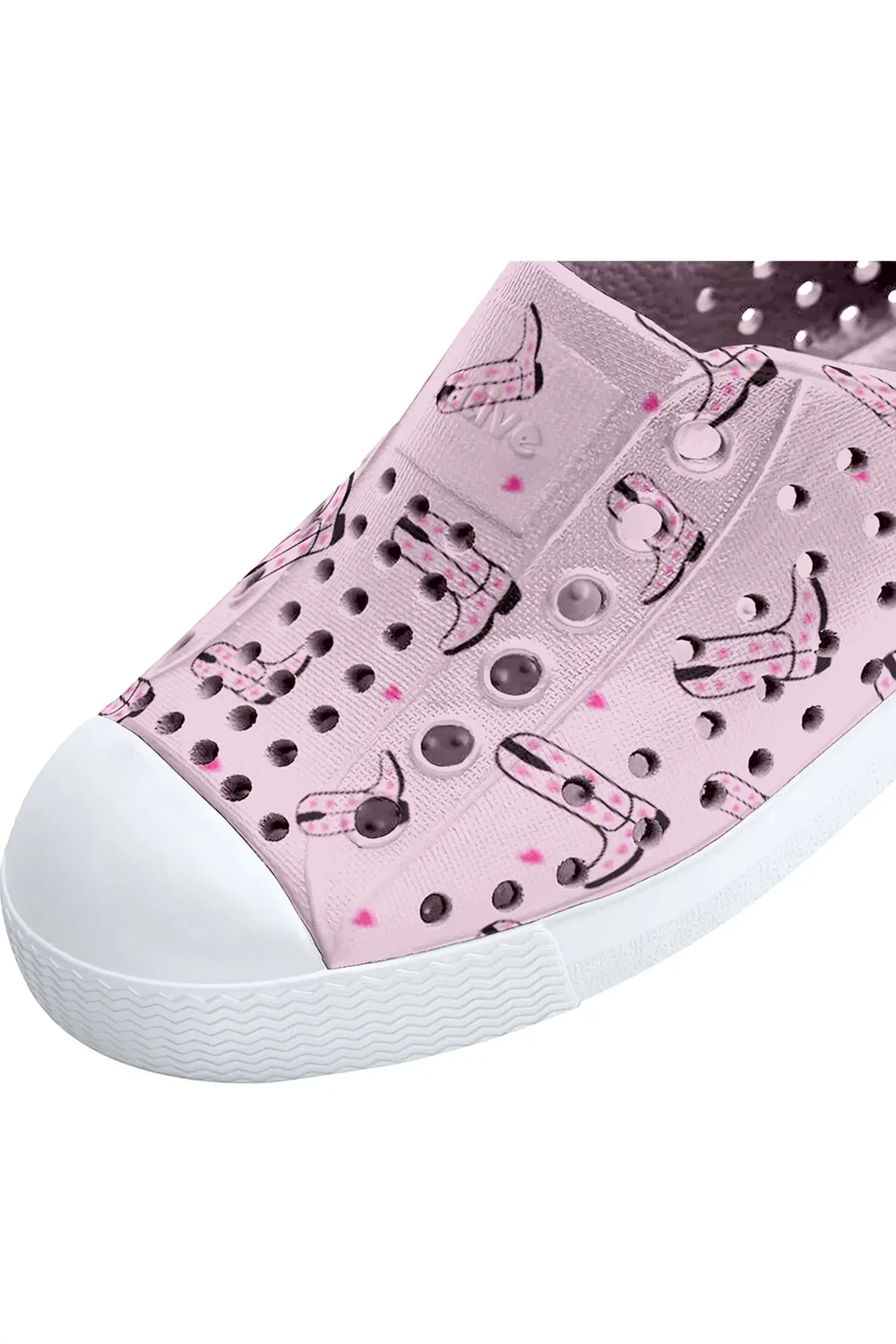 Детские кеды водонепроницаемые Jefferson Slip-On Native Shoes, Pink/White/Cowgirl — фото 4
