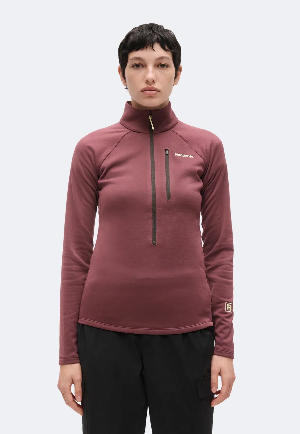 R1 ультралегкий флисовый джемпер на молнии Patagonia, Berry Fig