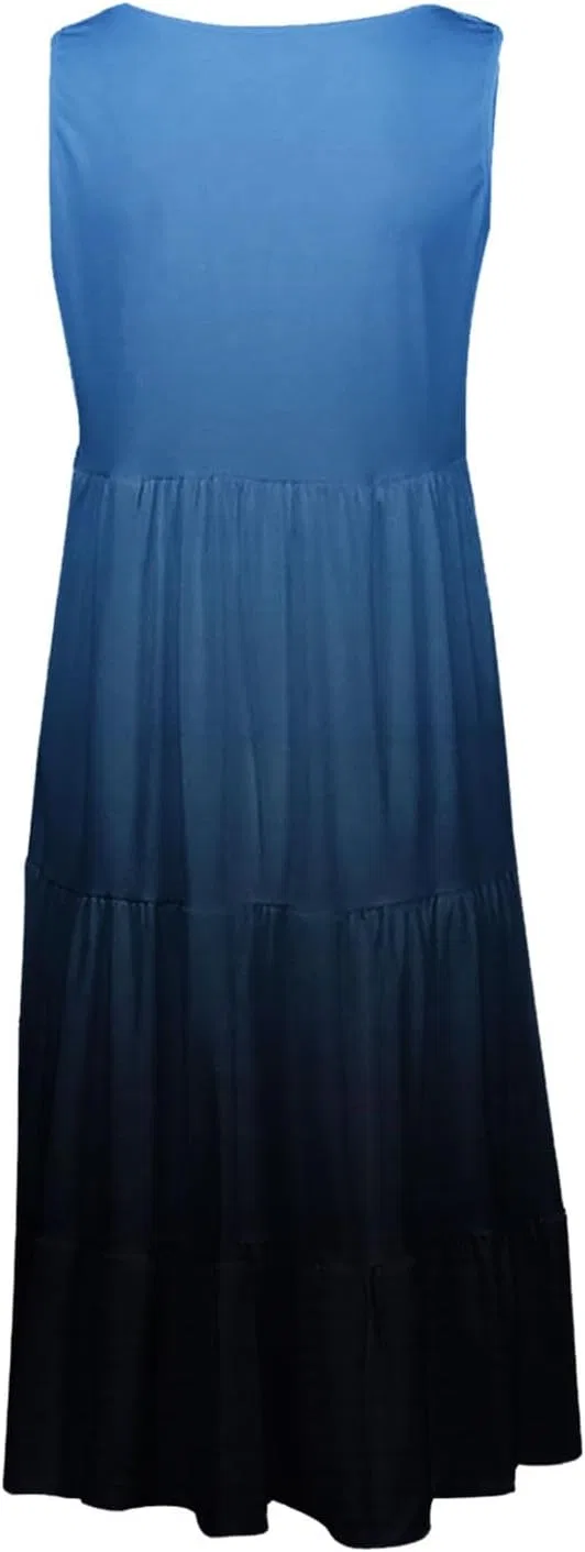 Женское летнее сарафан мини A-силуэта Gradient, Dark Blue — фото 4