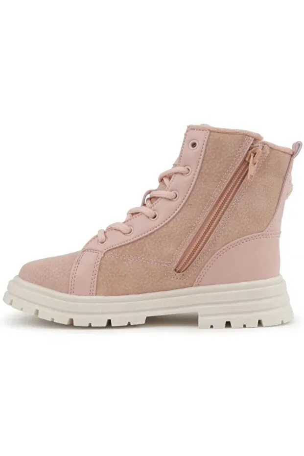 Детские ботинки для девочек с коротким каблуком Luno flt girls' plush teddy bear boots Cool, Pink — фото 4
