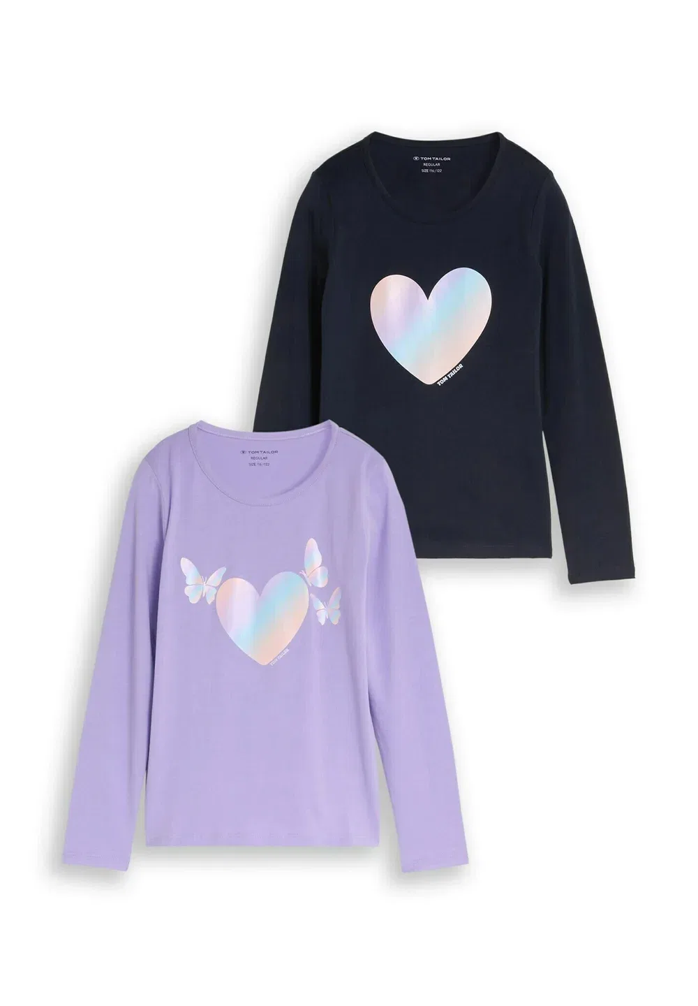 Комплект из 2 футболок с длинными рукавами Tom Tailor, Sweet Purple