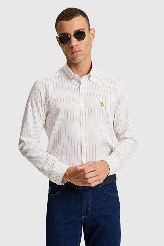Мужская рубашка с длинным рукавом U.S. Polo Assn., Fat Green