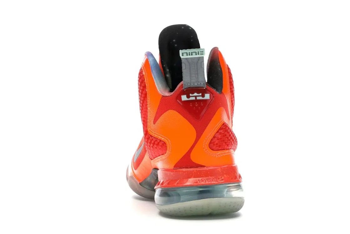 Детские кроссовки для мальчиков с дышащим верхом Nike LeBron 9 Nike, Ttl Orng/Metallic Silver-Team Orng-Mn — фото 4
