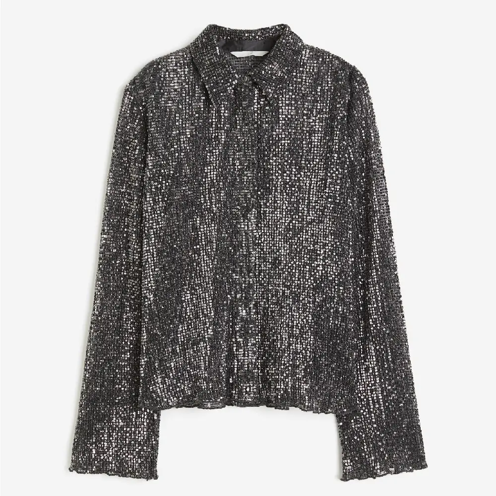 Блузка H&M Sequined, темно-серый