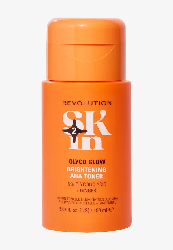 Тонер с гликолевой кислотой и имбирем Revolution Skin Glyco Glow 5% Glycolic Acid & Ginger Brightening AHA Toner, Skin By Revolution, 150 мл