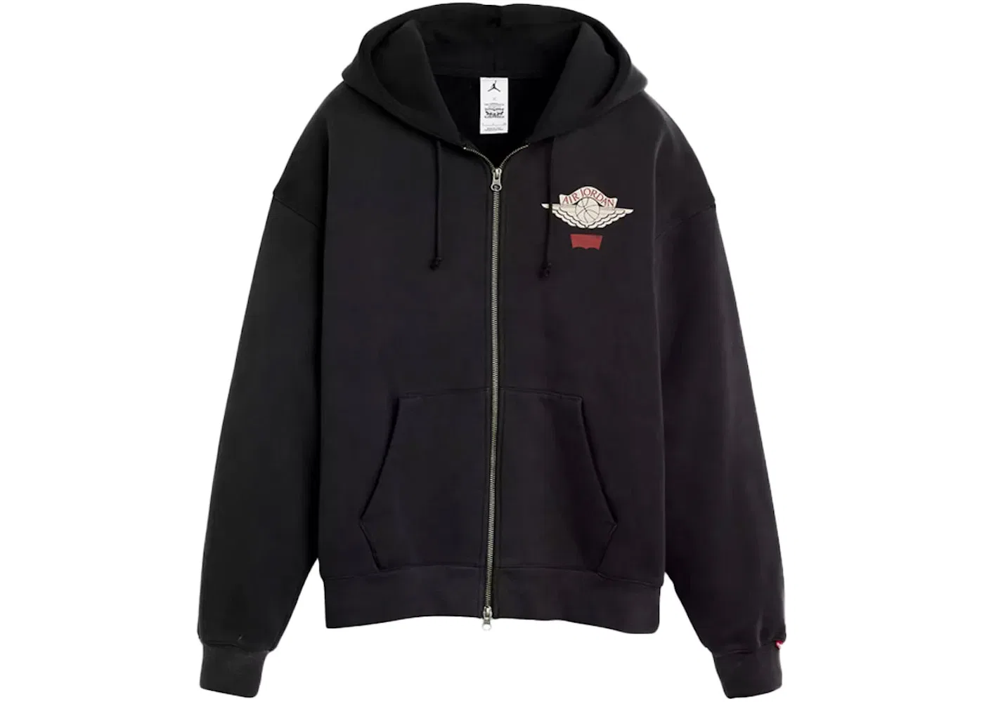 Мужская худи с полной застежкой-молнией Nike Jordan x Levis Hoodie (Asia Sizing), Black