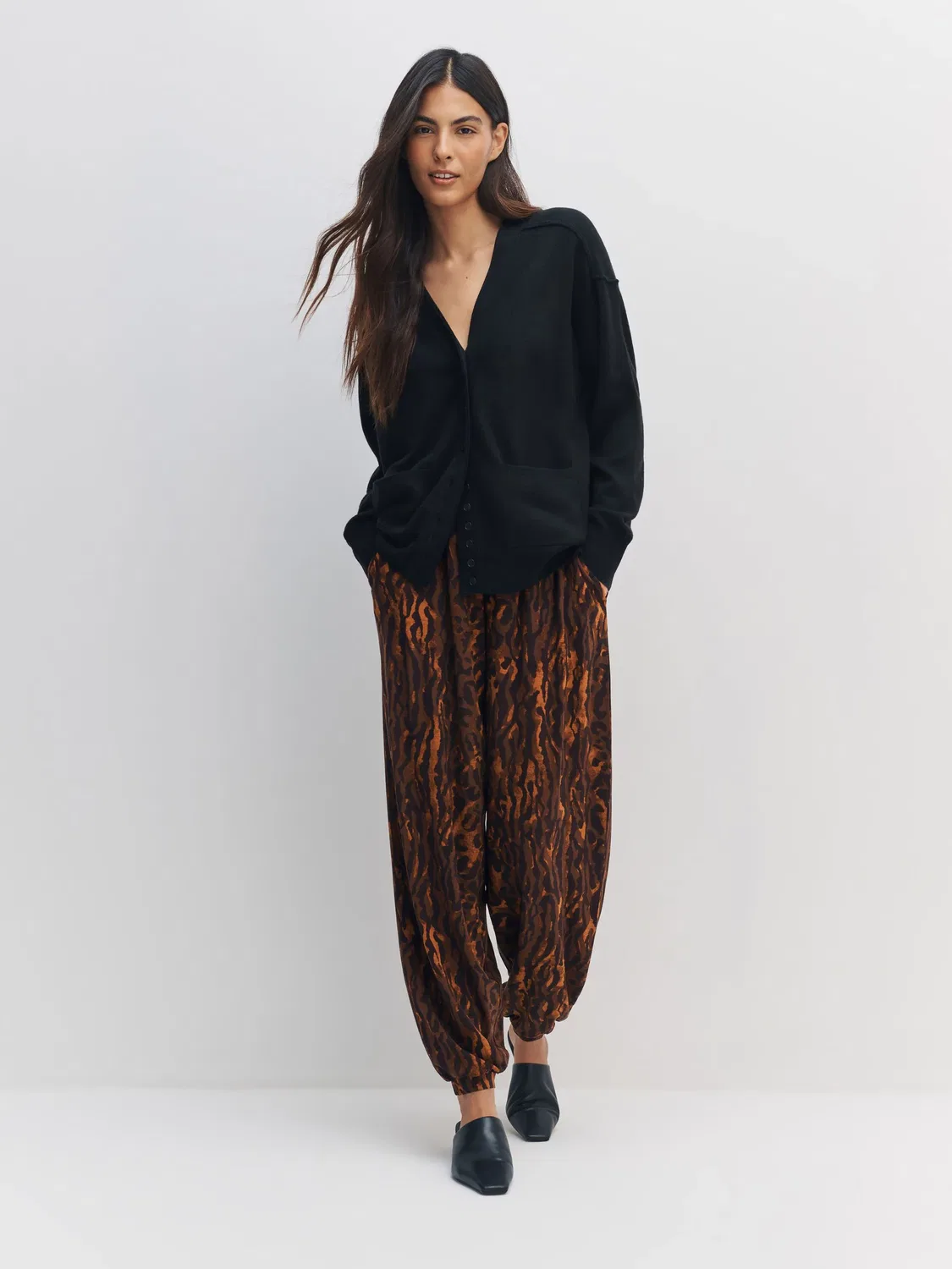 Джоггеры с анималистичным принтом, Animal Print Jersey Harem Joggers Next, Animal Print