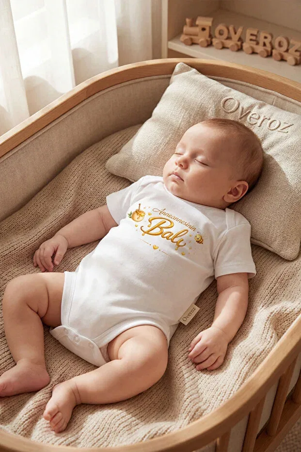 Детское боди для новорожденных с принтом Grandmother'S honey written Overoz, White-19