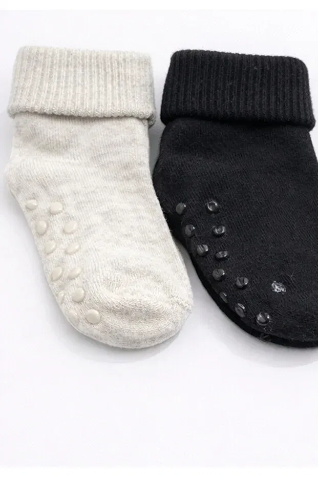 Детские носки для девочек с принтом Basics For My Baby, Black Ecru — фото 3