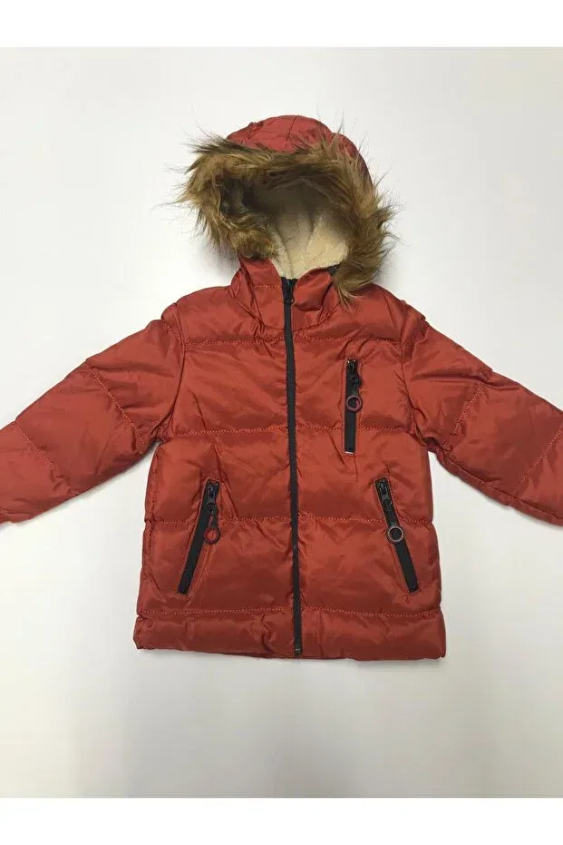 Детское пальто для девочек зимнее с капюшоном Baby Slon Kids Clup, Tile — фото 2