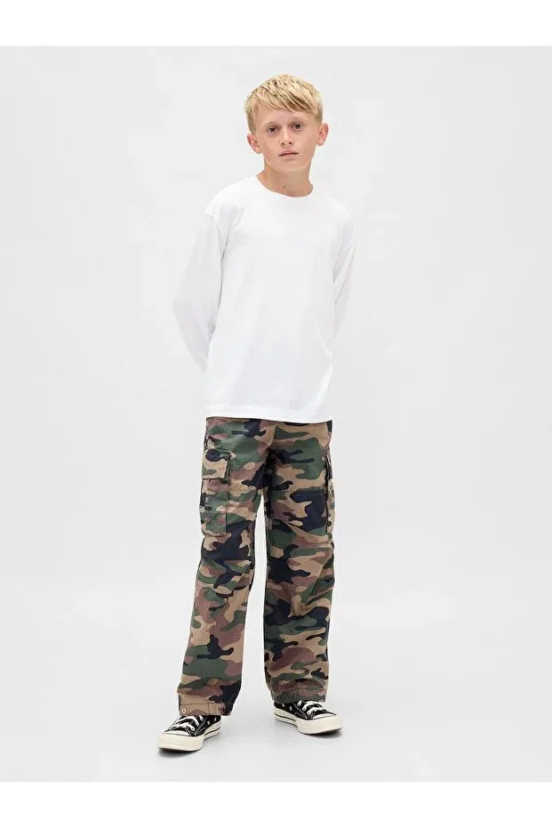 Детские брюки для мальчиков из хлопка с камуфляжем Gap, Camouflage-003