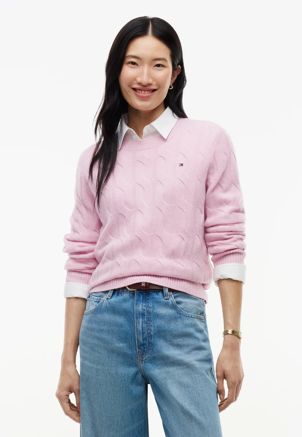 Трикотажное полотно с косами Tommy Hilfiger, Frosted Rose