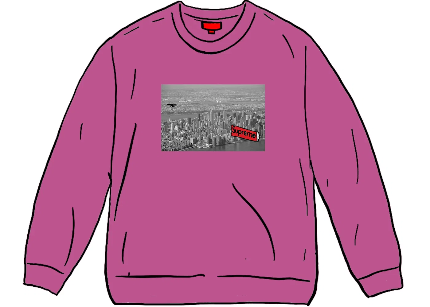 Мужской свитшот с длинным рукавом Supreme Crewneck, Bright Purple