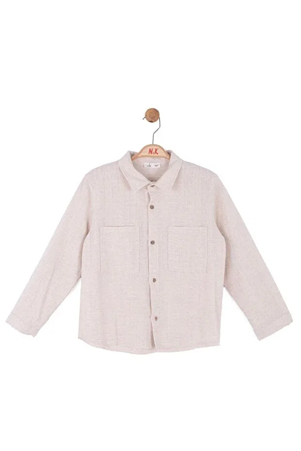 Детская рубашка для мальчиков с длинным рукавом Nk Kids, Cream