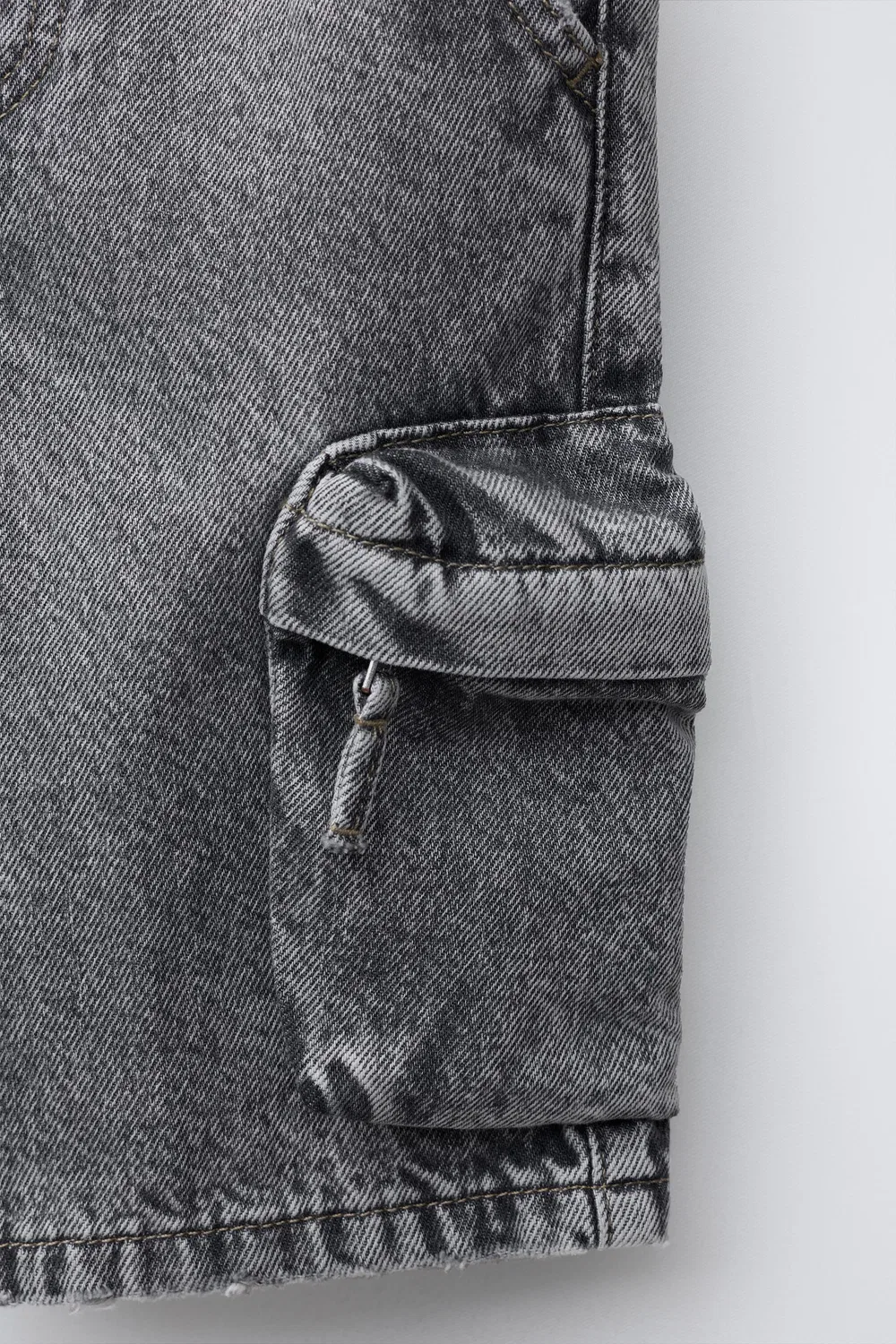 ШОРТЫ-БЕРМУДА ИЗ ГОРОДСКОГО ДЕНИМА ZARA, Mid-Grey — фото 4