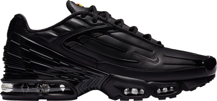 Кроссовки Nike Air Max Plus 3 Leather 'Triple Black', черный - фото