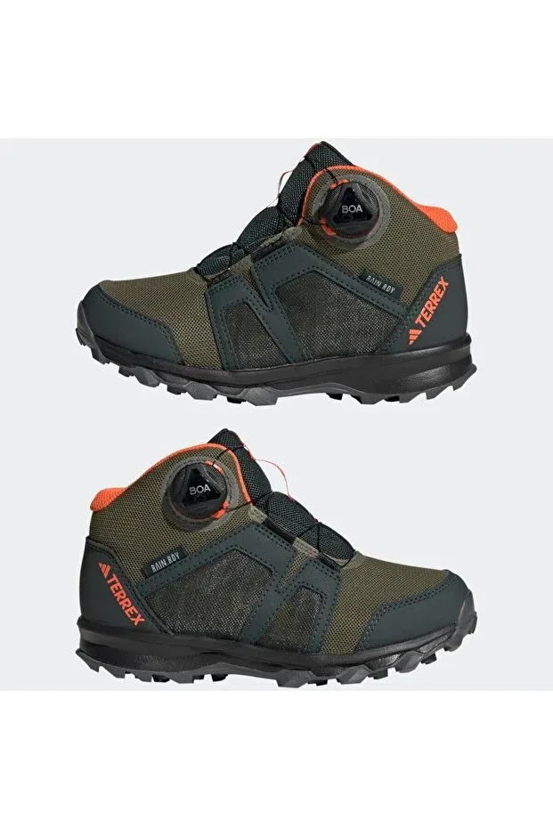 Детские кроссовки для девочек с принтом Terrex Boa Mid Rain.Rdy Hiking Shoes Adidas, Shadow Green / Pulse Olive / I — фото 2