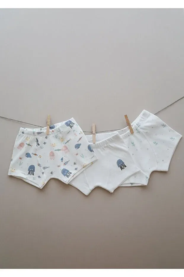 Детский комплект боксеров для мальчиков с принтом Tiny Sloth, Mixed Pattern — фото 4