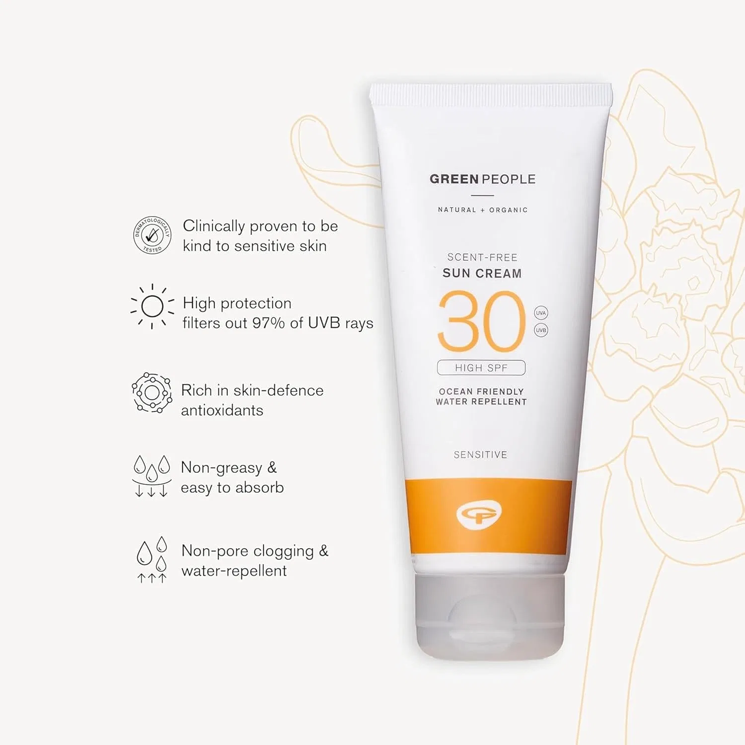 Солнцезащитный крем Green People без отдушек SPF 30, 200 мл Greenpeople — фото 2