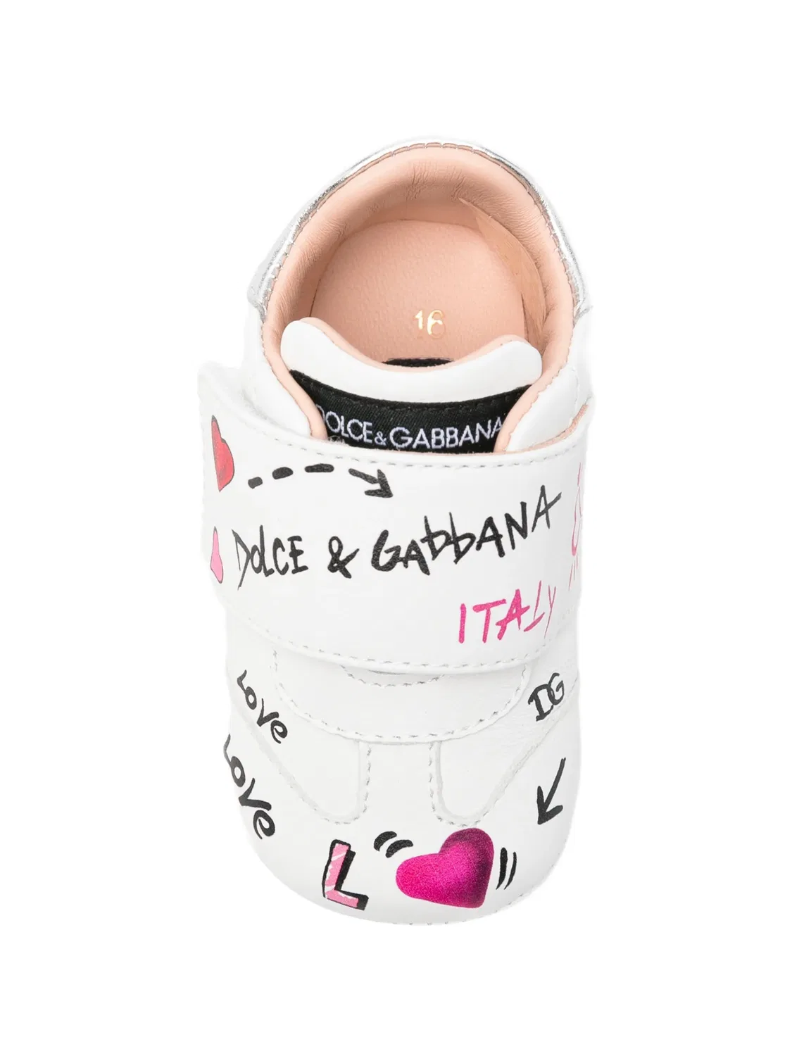 Кроссовки из кожи с принтом граффити Dolce & Gabbana, белый — фото 2