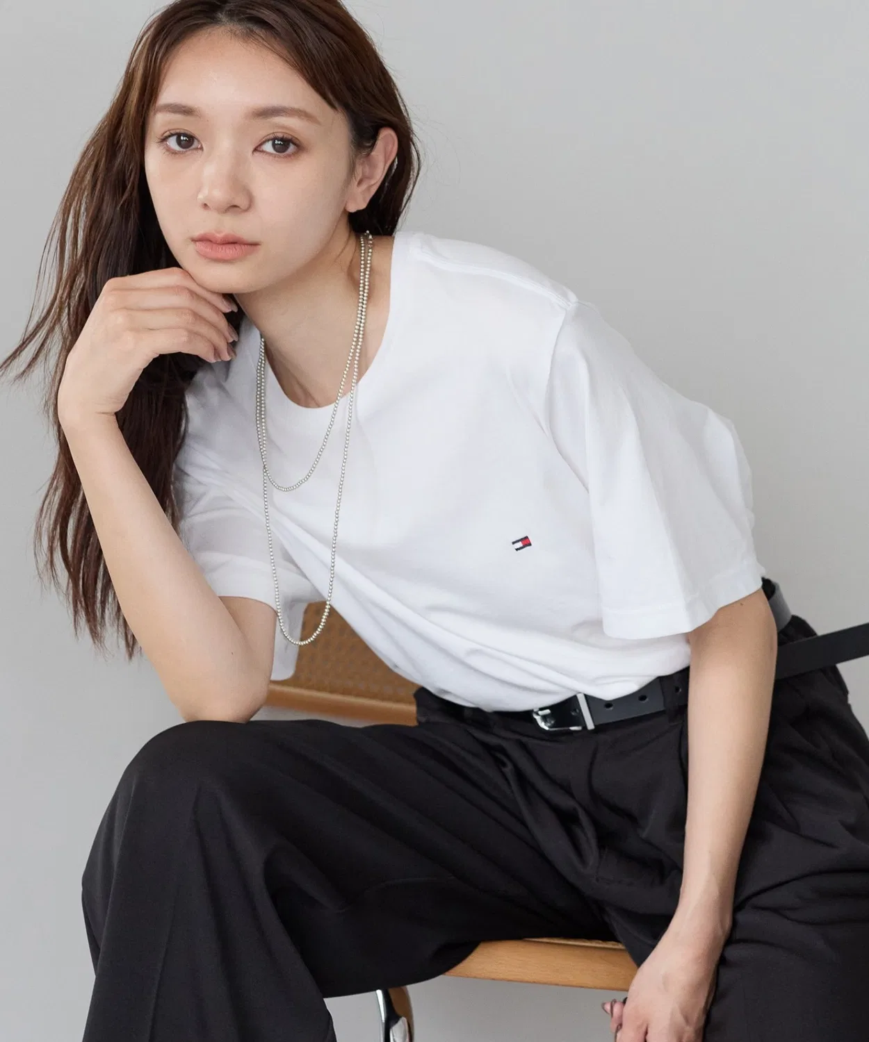 Женская футболка с длинным рукавомCore Flag Tee TOMMY HILFIGER, Белый