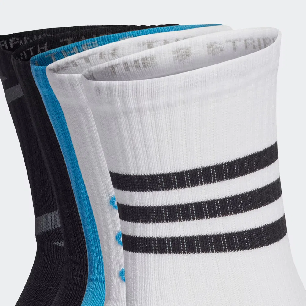 Комплект носков с логотипом Adidas Originals, 5 пар, Белый/Черный/Синий — фото 3
