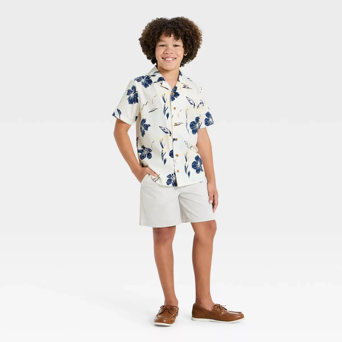 Детская рубашка с коротким рукавом с принтом Grayson Threads Kids BOYS BOTTOMS, Cream — фото 3