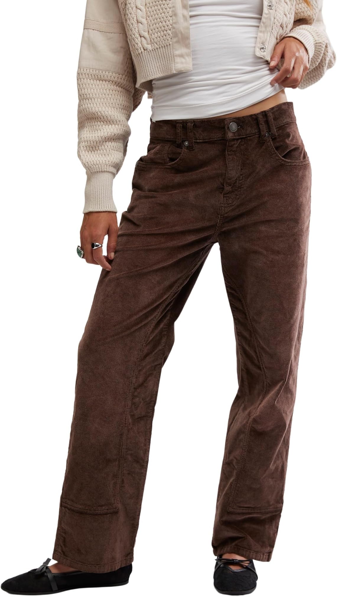 

Джинсы Free People Risk Taker Cord Straight, цвет Chocolate Truffle
